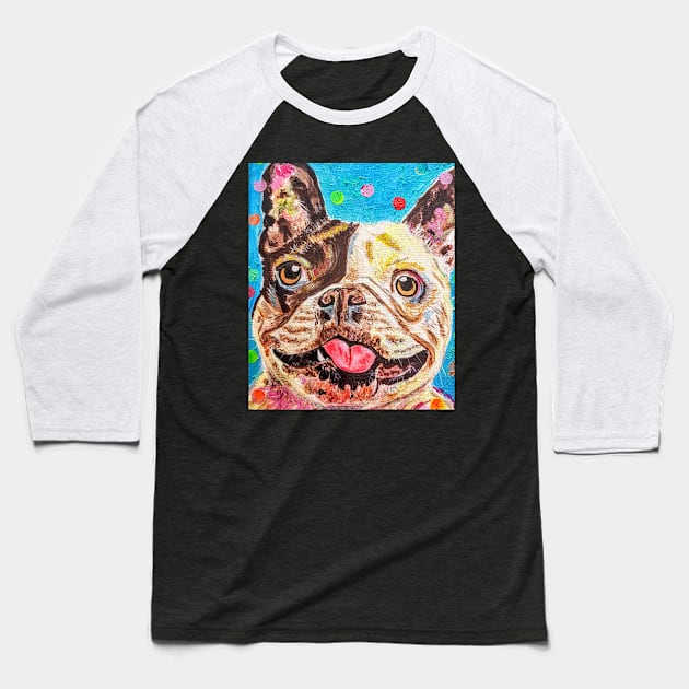 French bull dog cross Baseball T-Shirt by Joni57